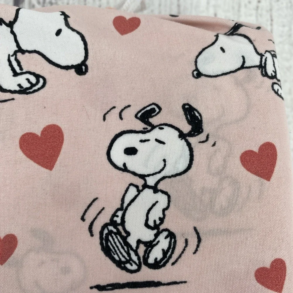 Peanuts Snoopy Sheet Set FULL Pink Woodstock Hearts Love Valentines Berkshire